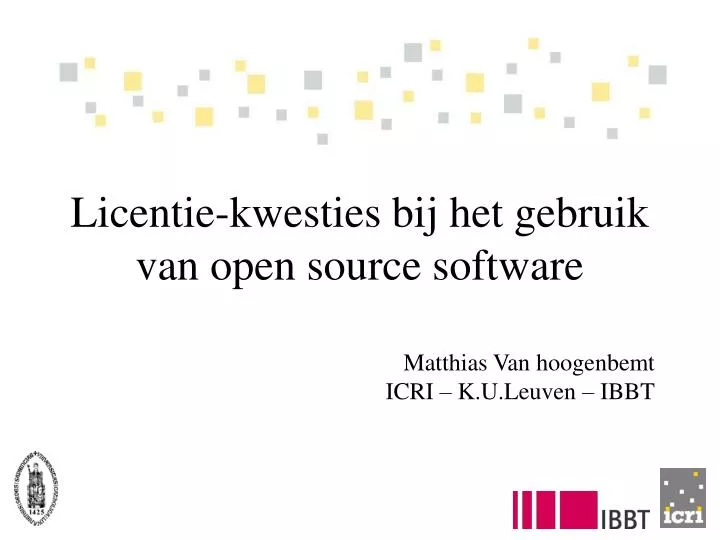 licentie kwesties bij het gebruik van open source software