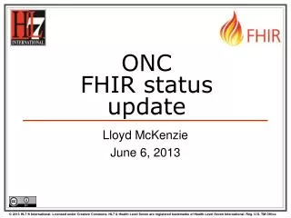 ONC FHIR status update