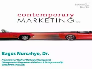 Bagus Nurcahyo, Dr. Programme of Study of Marketing Management