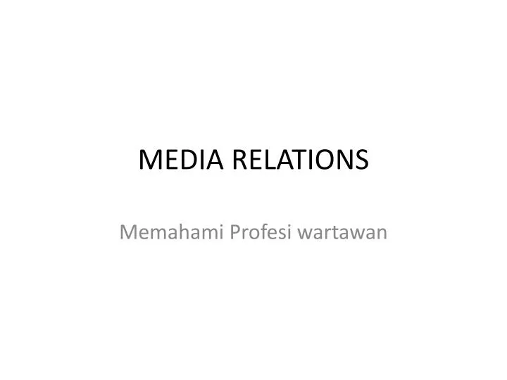 media relations