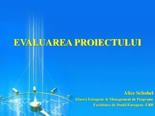 evaluarea proiectului