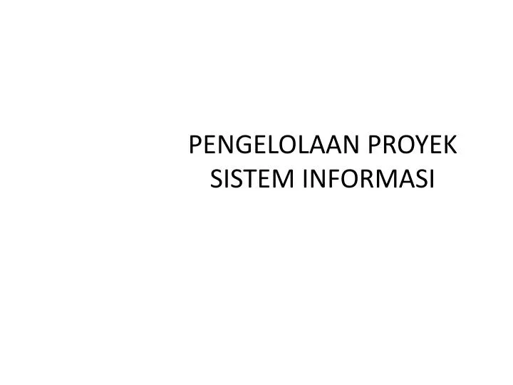 pengelolaan proyek sistem informasi
