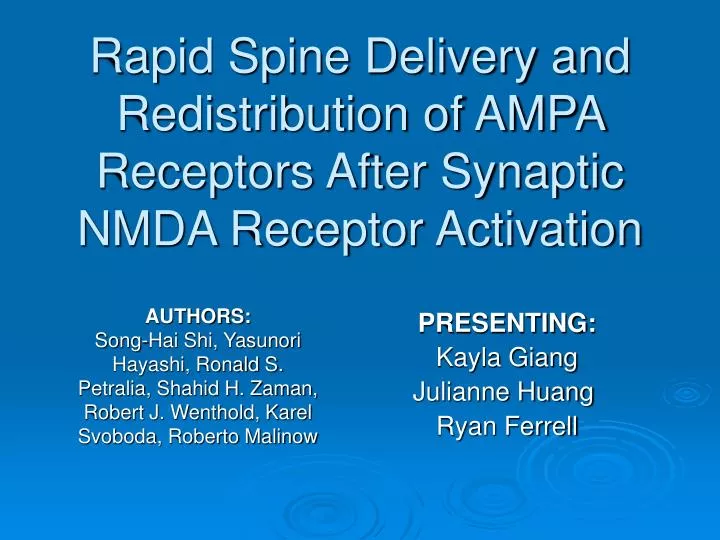 rapid spine delivery and redistribution of ampa receptors after synaptic nmda receptor activation