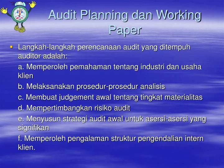 audit planning dan working paper