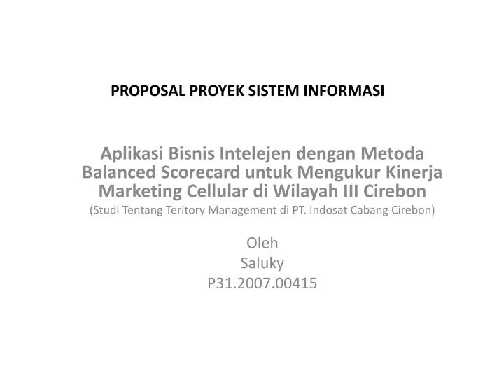 proposal proyek sistem informasi
