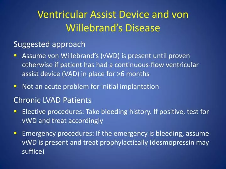 ventricular assist device and von willebrand s disease