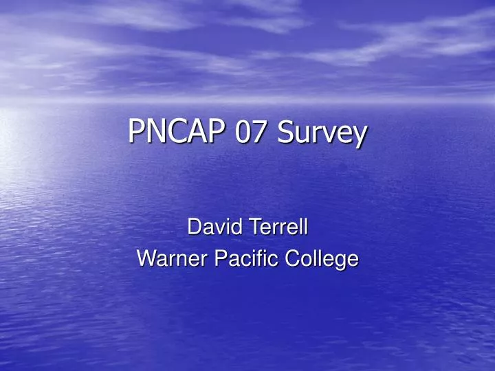 pncap 07 survey