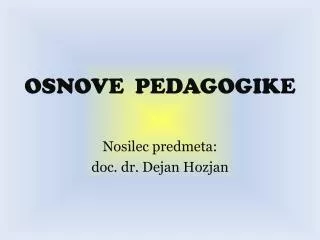 osnove pedagogike