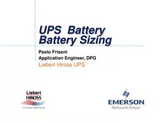 UPS Battery Battery Sizing