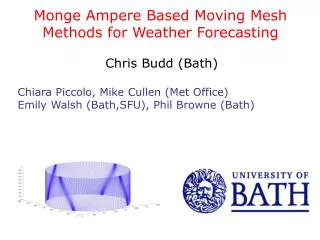 Monge Ampere Based Moving Mesh Methods for Weather Forecasting Chris Budd (Bath)