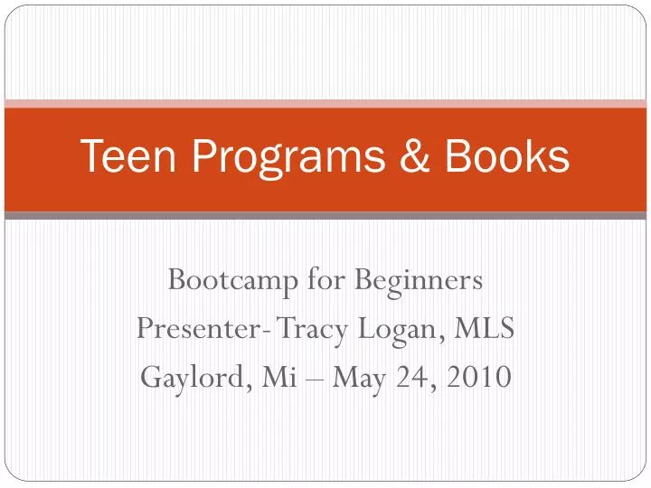 teen programs books