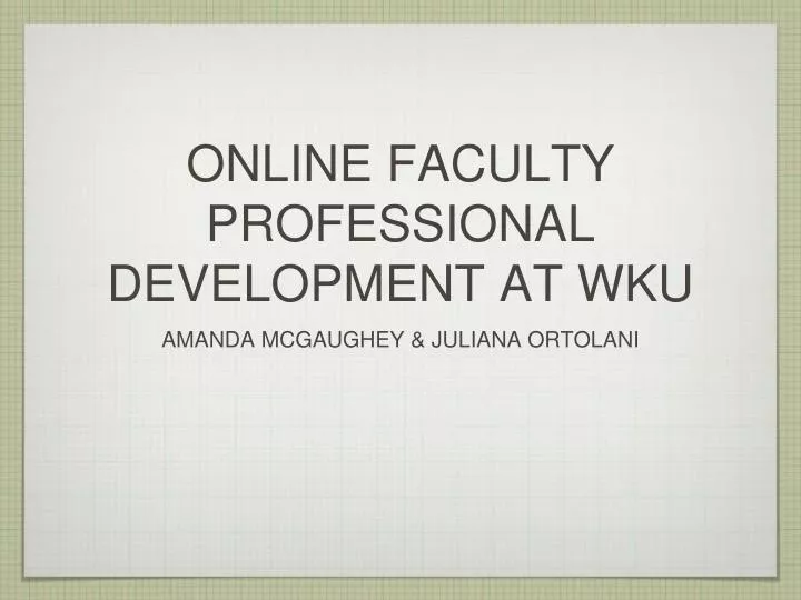 online faculty professional development at wku