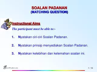 soalan padanan matching question
