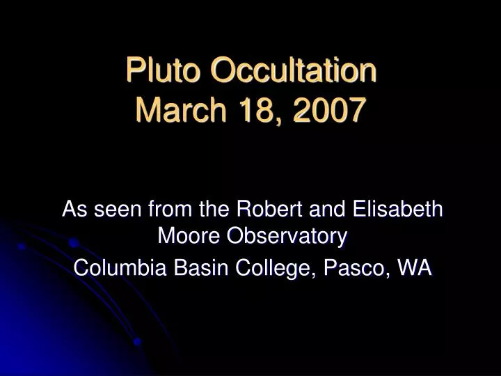 pluto occultation march 18 2007