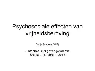 psychosociale effecten van vrijheidsberoving