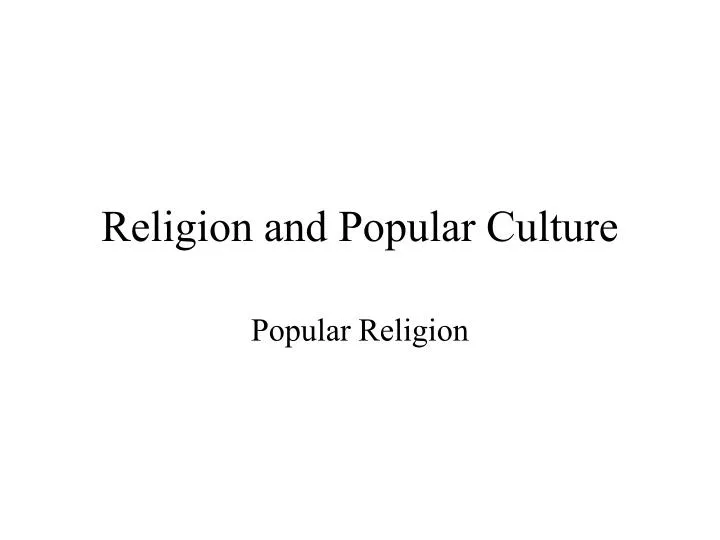 religion and popular culture