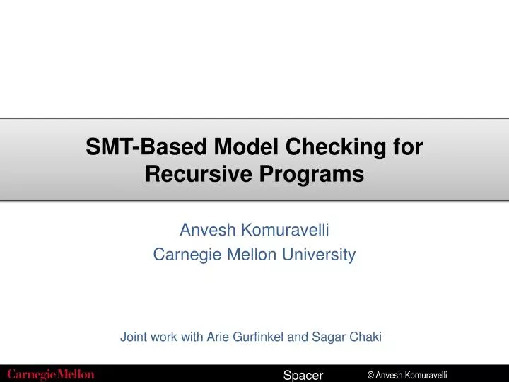 smt based model checking for recursive programs