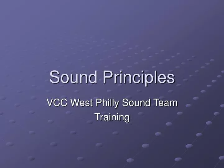 sound principles