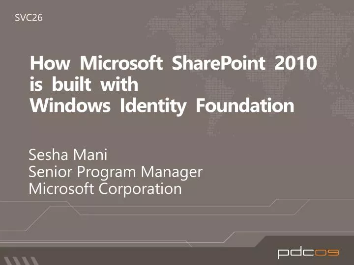 how microsoft sharepoint 2010 is built with windows identity foundation