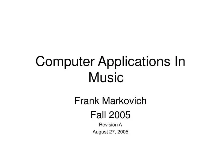 computer applications in music