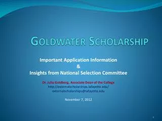 G oldwater Scholarship