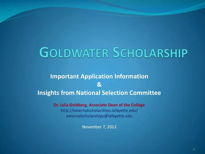 g oldwater scholarship
