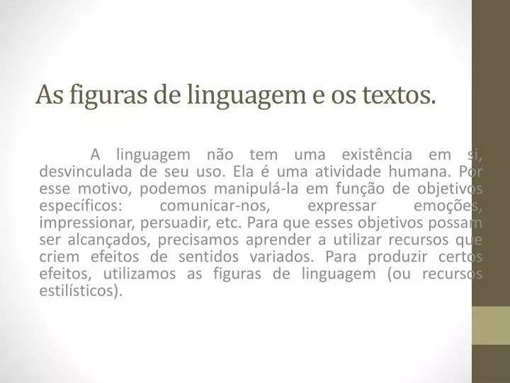 as figuras de linguagem e os textos