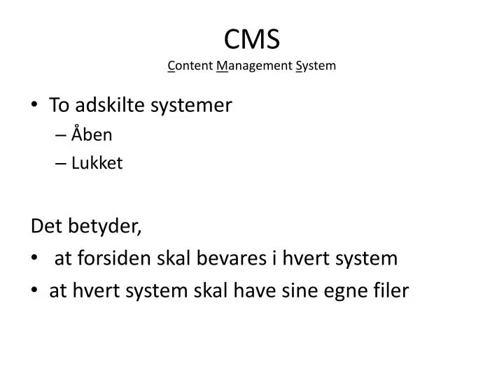 cms c ontent m anagement s ystem