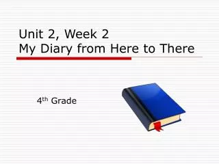 Unit 2, Week 2 My Diary from Here to There
