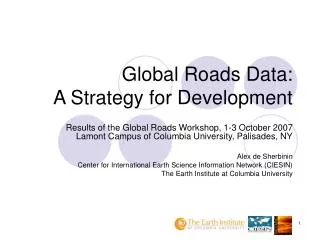 Global Roads Data: A Strategy for Development