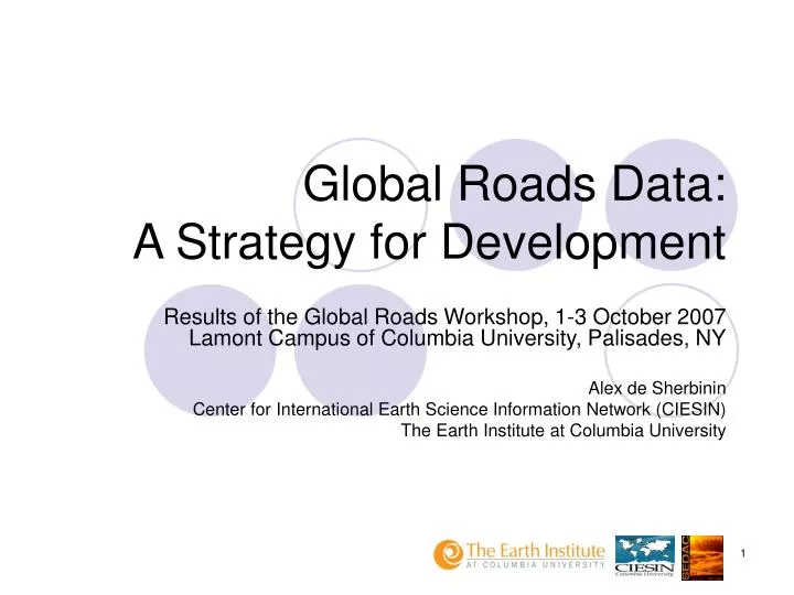 global roads data a strategy for development