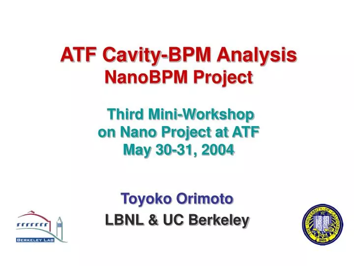 atf cavity bpm analysis nanobpm project third mini workshop on nano project at atf may 30 31 2004