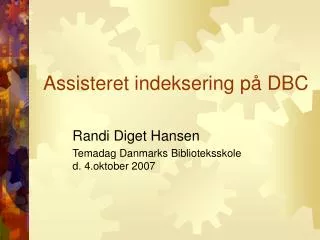 assisteret indeksering p dbc