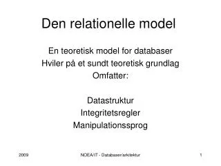 den relationelle model