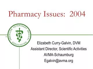 Pharmacy Issues: 2004