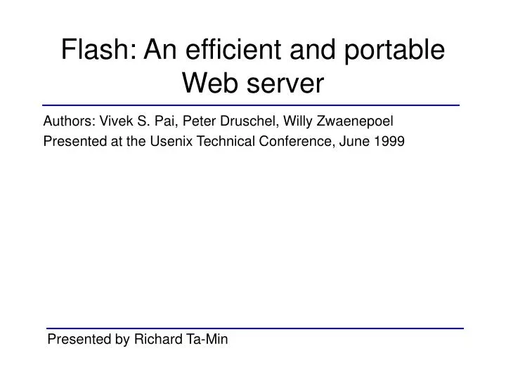 flash an efficient and portable web server
