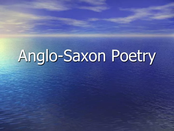 anglo saxon poetry