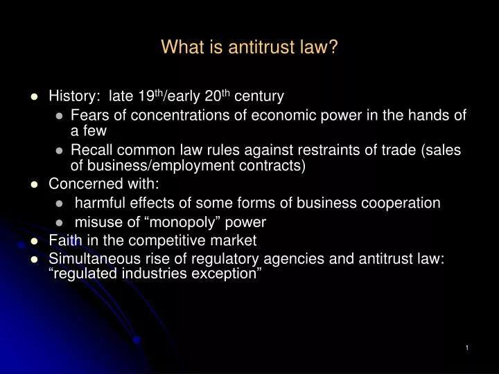 what is antitrust law