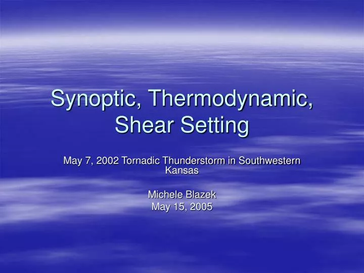 synoptic thermodynamic shear setting