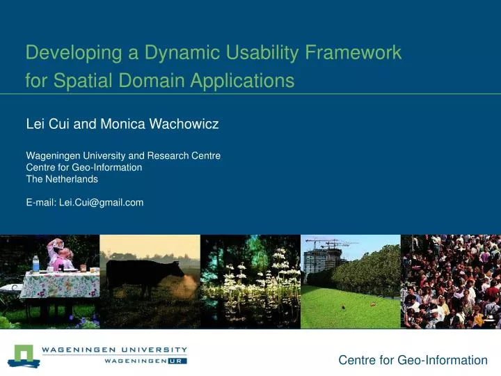 developing a dynamic usability framework for spatial domain applications