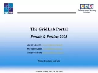 The GridLab Portal
