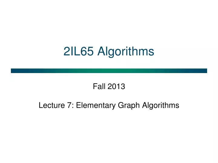 2il65 algorithms