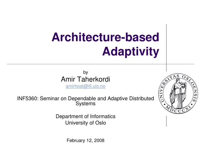 architecture based adaptivity