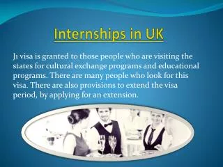 J 1 Internship & Intership in UK
