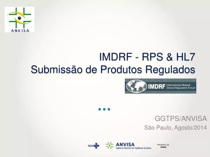 imdrf rps hl7 submiss o de produtos regulados