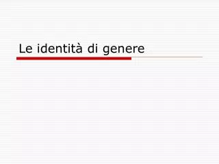 le identit di genere