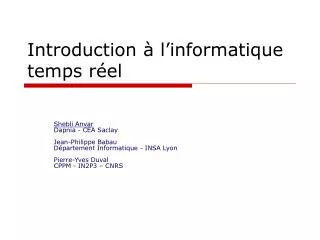 introduction l informatique temps r el