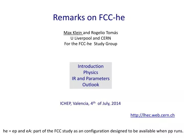 remarks on fcc he