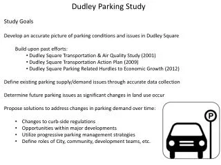 Dudley Parking Study