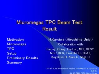 Micromegas TPC Beam Test Result